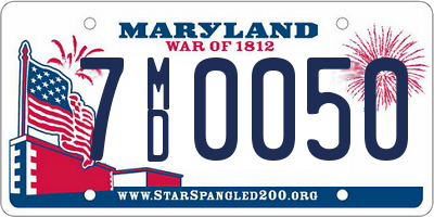 MD license plate 7MD0050