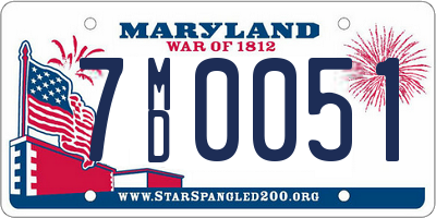 MD license plate 7MD0051