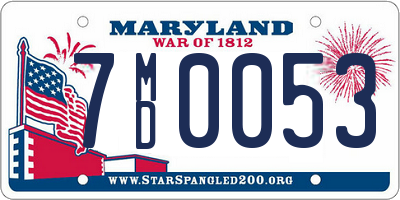 MD license plate 7MD0053