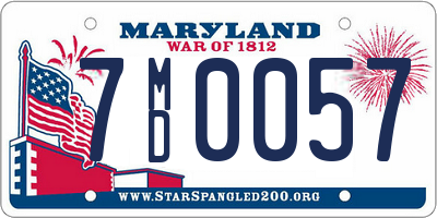 MD license plate 7MD0057