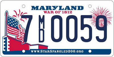 MD license plate 7MD0059