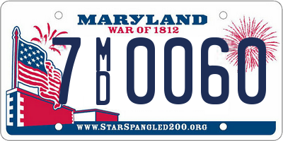 MD license plate 7MD0060