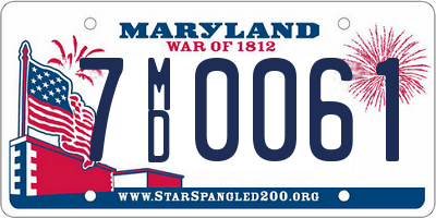 MD license plate 7MD0061