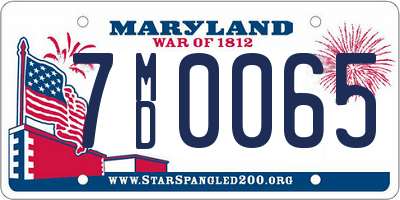 MD license plate 7MD0065