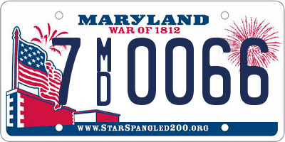 MD license plate 7MD0066