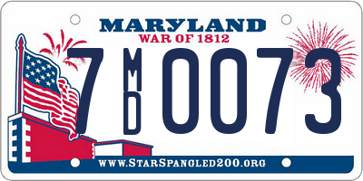 MD license plate 7MD0073