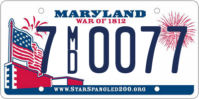 MD license plate 7MD0077