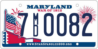 MD license plate 7MD0082
