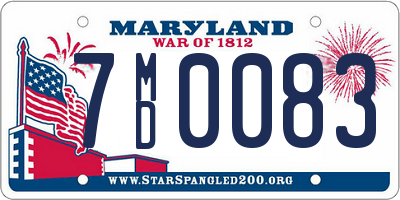 MD license plate 7MD0083