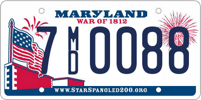 MD license plate 7MD0088