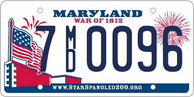 MD license plate 7MD0096