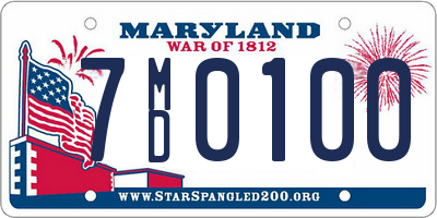 MD license plate 7MD0100