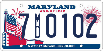MD license plate 7MD0102