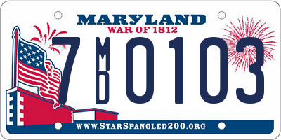 MD license plate 7MD0103