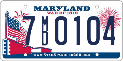 MD license plate 7MD0104