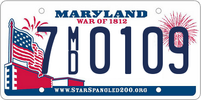 MD license plate 7MD0109