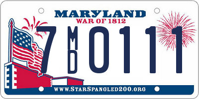 MD license plate 7MD0111