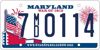 MD license plate 7MD0114