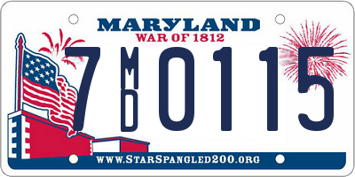 MD license plate 7MD0115