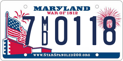 MD license plate 7MD0118