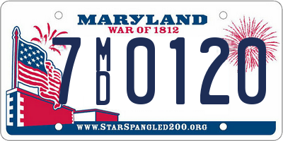 MD license plate 7MD0120