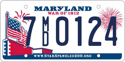 MD license plate 7MD0124