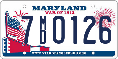 MD license plate 7MD0126