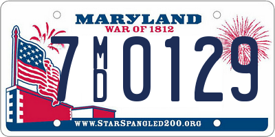 MD license plate 7MD0129