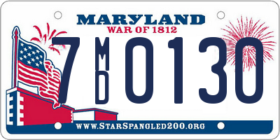 MD license plate 7MD0130