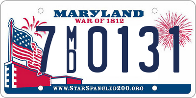 MD license plate 7MD0131