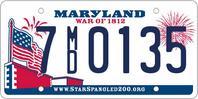 MD license plate 7MD0135