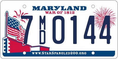 MD license plate 7MD0144