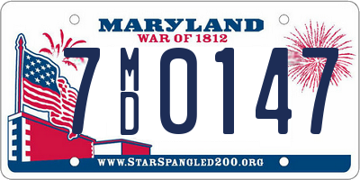 MD license plate 7MD0147