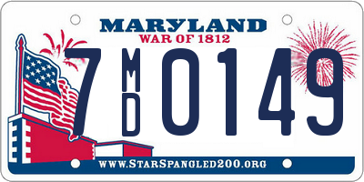 MD license plate 7MD0149