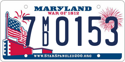 MD license plate 7MD0153