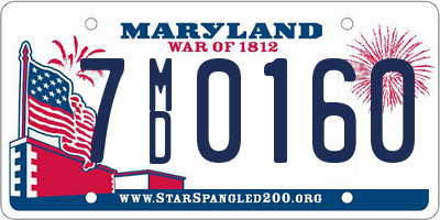 MD license plate 7MD0160