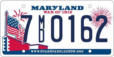 MD license plate 7MD0162