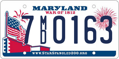 MD license plate 7MD0163