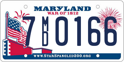 MD license plate 7MD0166