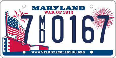 MD license plate 7MD0167