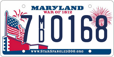 MD license plate 7MD0168