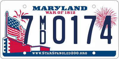 MD license plate 7MD0174