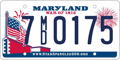 MD license plate 7MD0175