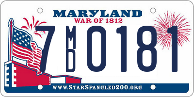 MD license plate 7MD0181