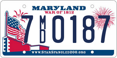 MD license plate 7MD0187