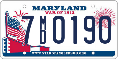 MD license plate 7MD0190