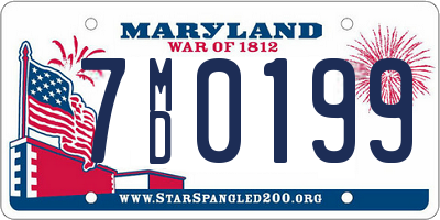 MD license plate 7MD0199
