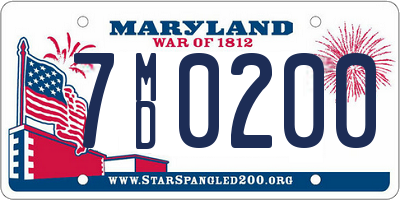 MD license plate 7MD0200