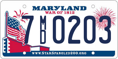 MD license plate 7MD0203