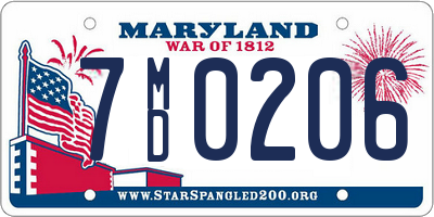 MD license plate 7MD0206